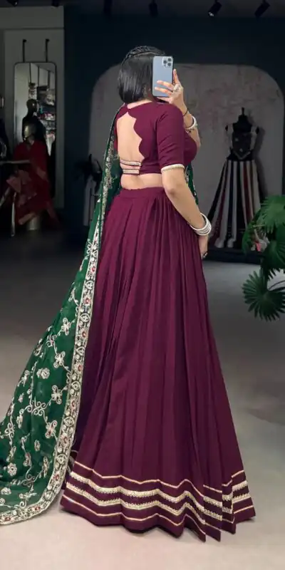 LNB 1692 Wine Pure Rayon Embroidery Work & Sequins Work Lehenga Choli in . Now at just ₹3199. Delivery 4-6 Working Days. Shop now. | Lehenga, Bollywood Lehenga, Creative Lehenga, Designer Lehenga, Embroidered Lehenga, Party Wear Lehenga