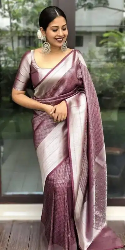 KP 4040 Wine Soft Lichi Silk Saree Perfect for Wedding, Party, Ethnic Day, Raksha Bandhan, Temple Visit – . Exclusive Offer ₹1299. Delivery 4-6 Working D | Designer Sarees, Embroidered Sarees, Sarees, Bollywood Sarees, Creative Sarees, Ethnic Saree, Modern Digital sarees, Party Wear Sarees