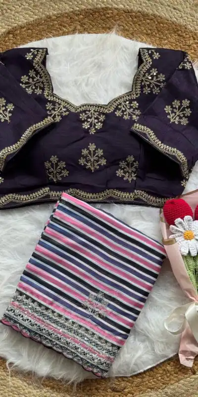 AC MIRA Wine in Color Soft Organza Embroidery Work & Lace Work Saree . Get it for ₹2449. Delivery 4-6 Working Days. Shop now. | Designer Sarees, Embroidered Sarees, Sarees, Bollywood Sarees, Creative Sarees, Ethnic Saree, Modern Digital sarees, Party Wear Sarees