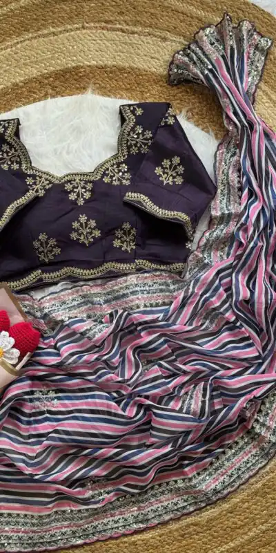 AC MIRA Wine in Color Soft Organza Embroidery Work & Lace Work Saree . Get it for ₹2449. Delivery 4-6 Working Days. Shop now. | Designer Sarees, Embroidered Sarees, Sarees, Bollywood Sarees, Creative Sarees, Ethnic Saree, Modern Digital sarees, Party Wear Sarees