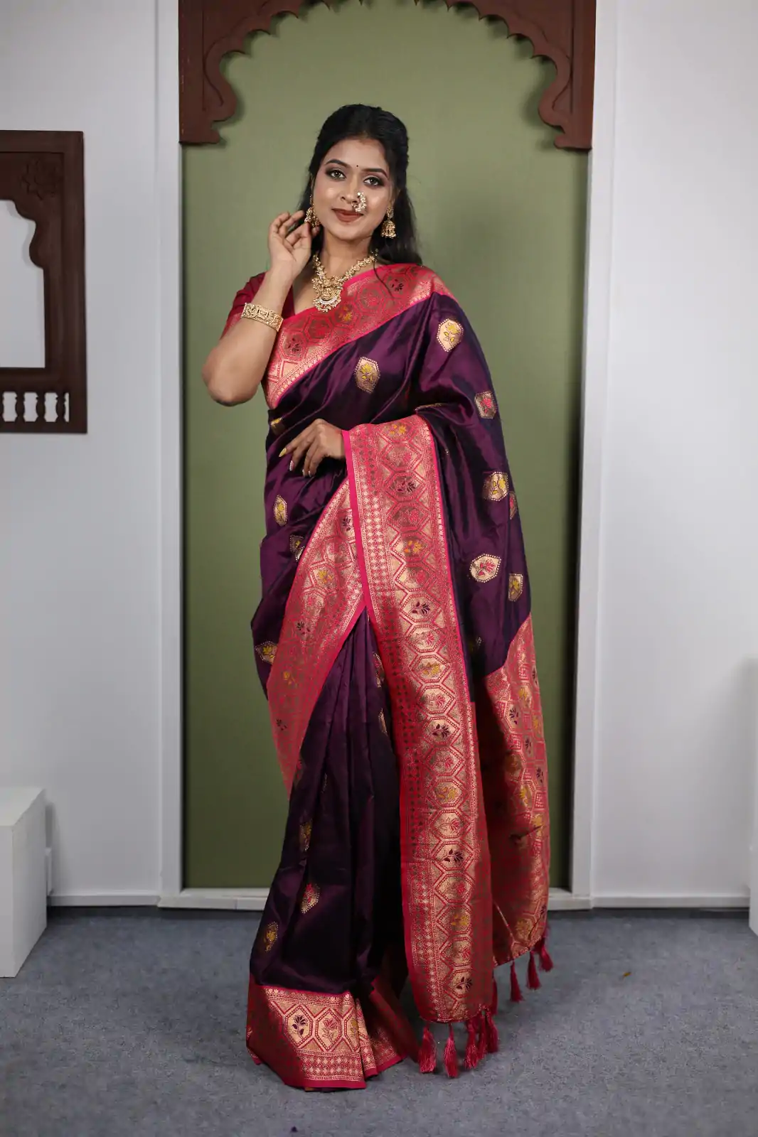 MB 22 Wine Soft Paithani silk Saree Perfect for Wedding, Party, Sangeet, Haldi, Housewarming – . Best Price ₹2449. Delivery 4-6 Working Days. Shop no | Designer Sarees, Embroidered Sarees, Sarees, Bollywood Sarees, Creative Sarees, Ethnic Saree, Modern Digital sarees, Party Wear Sarees