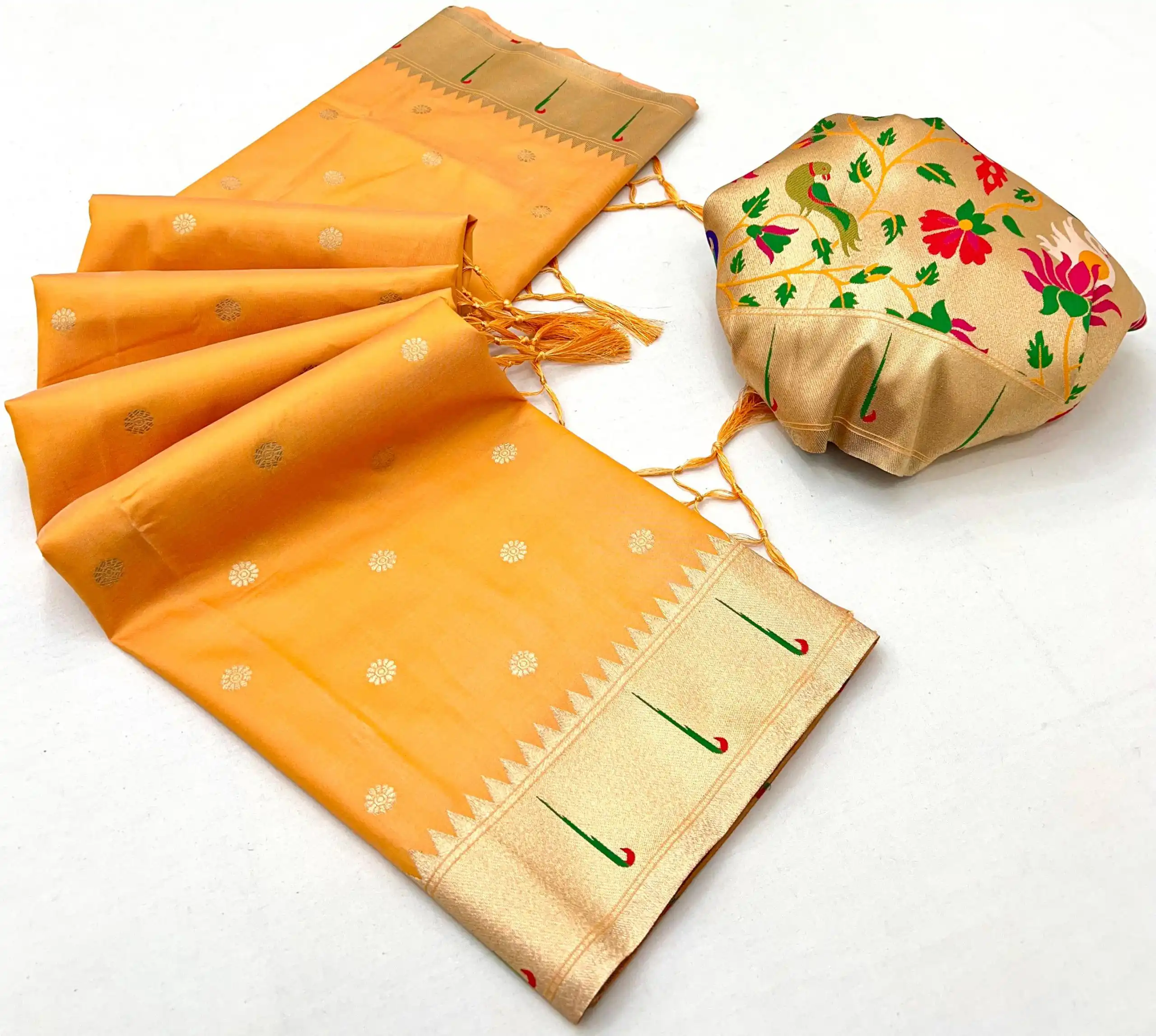 MB 150 Yellow A Pethani silk Saree Perfect for Wedding, Party, Baisakhi, Reception, Traditional Day – . Affordable Price ₹2549. Delivery 4-6 Working | Designer Sarees, Embroidered Sarees, Sarees, Bollywood Sarees, Creative Sarees, Ethnic Saree, Modern Digital sarees, Party Wear Sarees