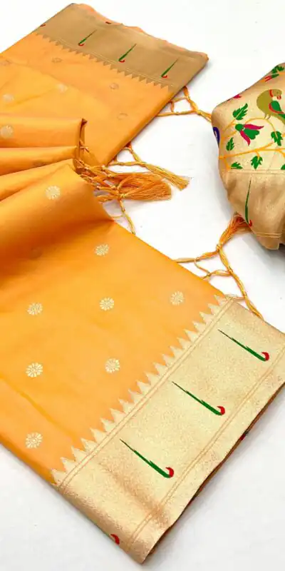MB 150 Yellow A Pethani silk Saree Perfect for Wedding, Party, Baisakhi, Reception, Traditional Day – . Affordable Price ₹2549. Delivery 4-6 Working | Designer Sarees, Embroidered Sarees, Sarees, Bollywood Sarees, Creative Sarees, Ethnic Saree, Modern Digital sarees, Party Wear Sarees