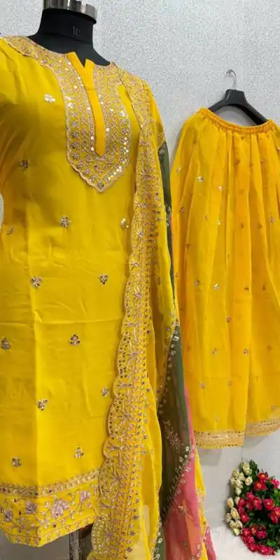 KF 1627 Yellow Georgette Salwar Suit Perfect for Wedding, Party, Diwali, Traditional Day, Bridal Wear. Get it for ₹2149. Delivery 4-6 Working Days | Salwar suit, Casual Suits, Creative suits, Designer Suits, Palazzo Suits, Party Wear Suits, Patiala Suits, Straight Suits