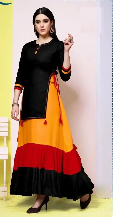 INLI Raas Black in Color 14 kg Rayon Designer Work Gown . Wedding, Party, Festive, Events Available at ₹1499 only. Delivery 4-6 Working Days. Shop now. | Jump Suits, Salwar suit, Casual Suits, Creative suits, Designer Suits, Palazzo Suits, Party Wear Suits, Patiala Suits, Straight Suits