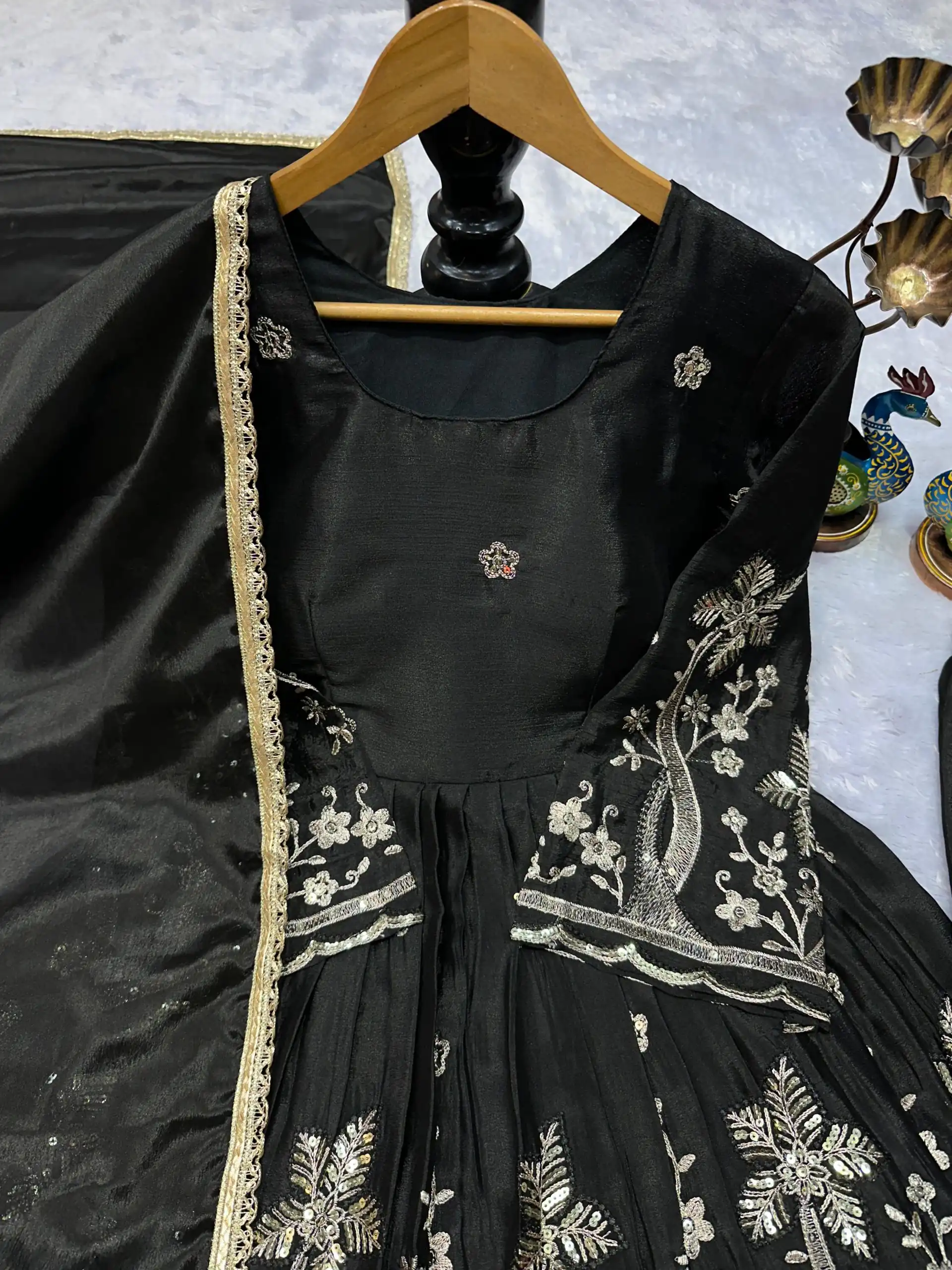 VLM 300 Black Chinon Silk with Lace Work & Embroidery Work Salwar Suit . Affordable Price ₹1899. Delivery 4-6 Working Days. Shop now. | Jump Suits, Salwar suit, Casual Suits, Creative suits, Designer Suits, Palazzo Suits, Party Wear Suits, Patiala Suits, Straight Suits