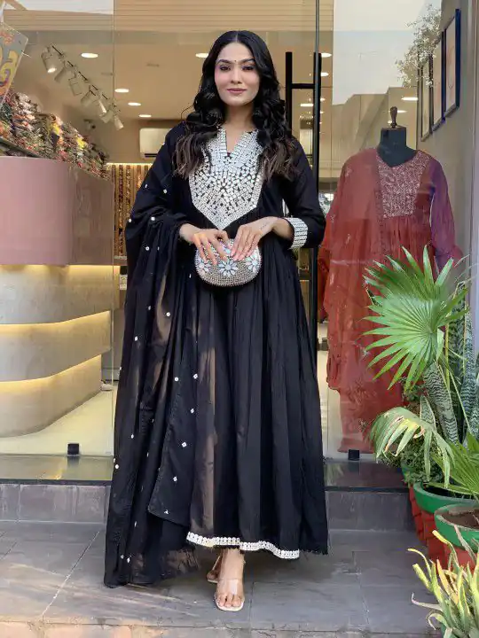 MF 818 Black Color Cotton Silk Salwar Suit with Mirror Work. Introductory Price ₹1699. Delivery 4-6 Working Days. Shop now. | Jump Suits, Salwar suit, Casual Suits, Creative suits, Designer Suits, Palazzo Suits, Party Wear Suits, Patiala Suits, Straight Suits