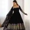 ZF 5010 Black Georgette Gown Perfect for Wedding, Party, Pooja, Ethnic Day, Karwa Chauth – . Best Price ₹2049. Delivery 4-6 Working Days. Shop now. | Jump Suits, Salwar suit, Casual Suits, Creative suits, Designer Suits, Palazzo Suits, Party Wear Suits, Patiala Suits, Straight Suits