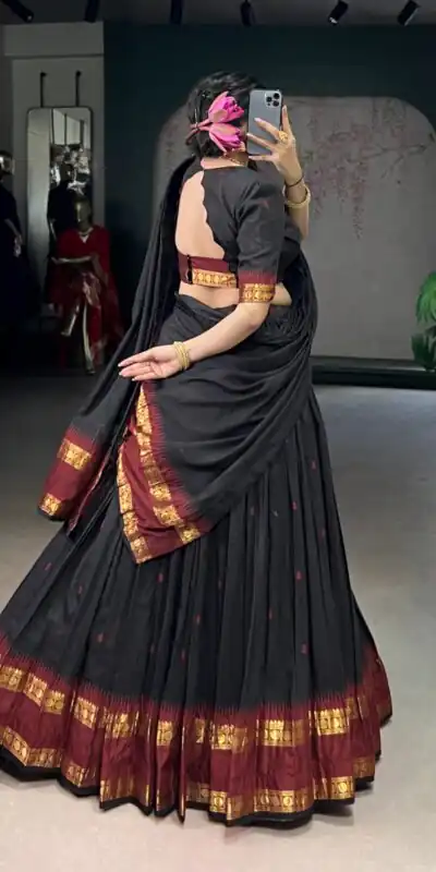 LNB 1904 Black Color Pure Chanderi with Zari Work Lehenga Choli . Affordable Price ₹1999. Delivery 4-6 Working Days. Shop now. | Lehenga, Bollywood Lehenga, Creative Lehenga, Designer Lehenga, Embroidered Lehenga, Party Wear Lehenga