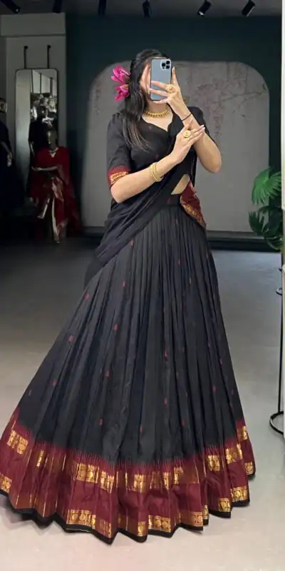 LNB 1904 Black Color Pure Chanderi with Zari Work Lehenga Choli . Affordable Price ₹1999. Delivery 4-6 Working Days. Shop now. | Lehenga, Bollywood Lehenga, Creative Lehenga, Designer Lehenga, Embroidered Lehenga, Party Wear Lehenga