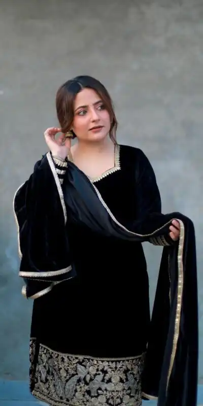 VLM 228 Black Viscose Velvet Salwar Suit with Embroidery Work & Lace Work. Affordable Price ₹2099. Delivery 4-6 Working Days. Shop now. | Lehenga, Bollywood Lehenga, Creative Lehenga, Designer Lehenga, Embroidered Lehenga, Party Wear Lehenga