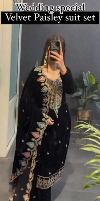 VLM 229 Black Viscose Velvet Salwar Suit Perfect for Wedding, Party, Cultural Events, Sangeet, Baby Shower – . Best Price ₹2149. Delivery 4-6 Working | Jump Suits, Tops & Bottoms, Track Suits, Salwar suit, Casual Suits, Creative suits, Designer Suits, Palazzo Suits, Party Wear Suits, Patiala Suits, Straight Suits, Trendy Wear