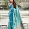 MS 543 Blue Color Banarasi Silk Saree with Zari Work. Wedding, Party, Festive, Events, Available at ₹1649 only. Delivery 4-6 Working Days. Shop now. | Designer Sarees, Embroidered Sarees, Sarees, Bollywood Sarees, Creative Sarees, Ethnic Saree, Modern Digital sarees, Party Wear Sarees