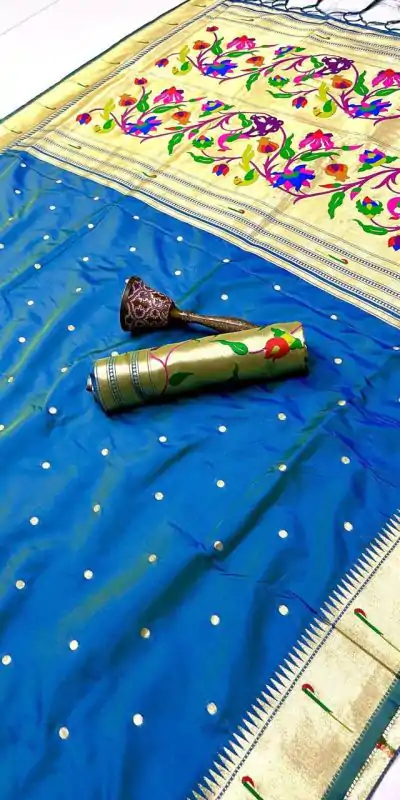 Blue Pure Banarasi Silk Zari Work Saree