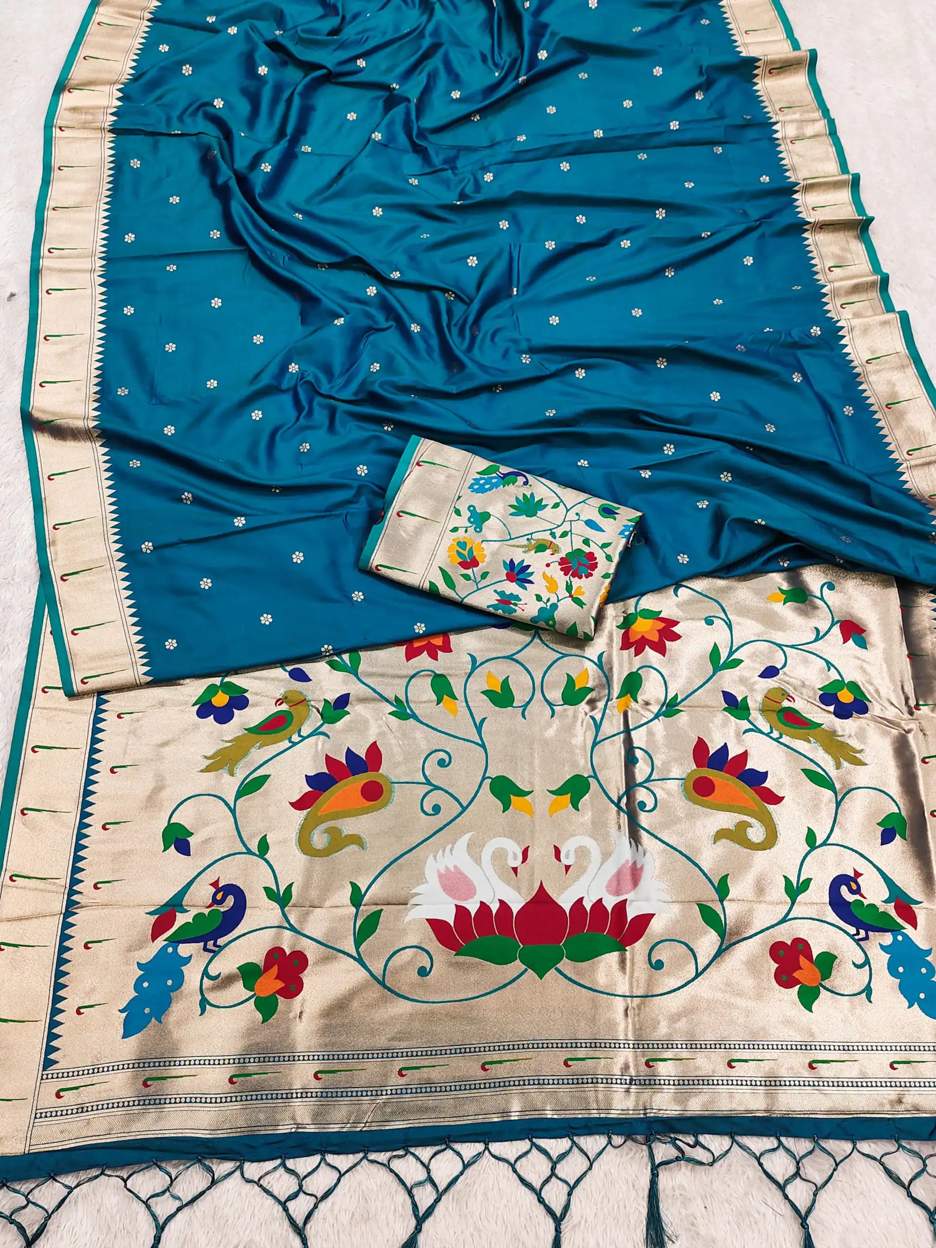 MB 149 Blue Silk Saree with Zari Work & Lace Work. Wedding, Party, Festive, Events, Grab it for ₹2549. Delivery 4-6 Working Days. Shop now. | Designer Sarees, Embroidered Sarees, Sarees, Bollywood Sarees, Creative Sarees, Ethnic Saree, Modern Digital sarees, Party Wear Sarees