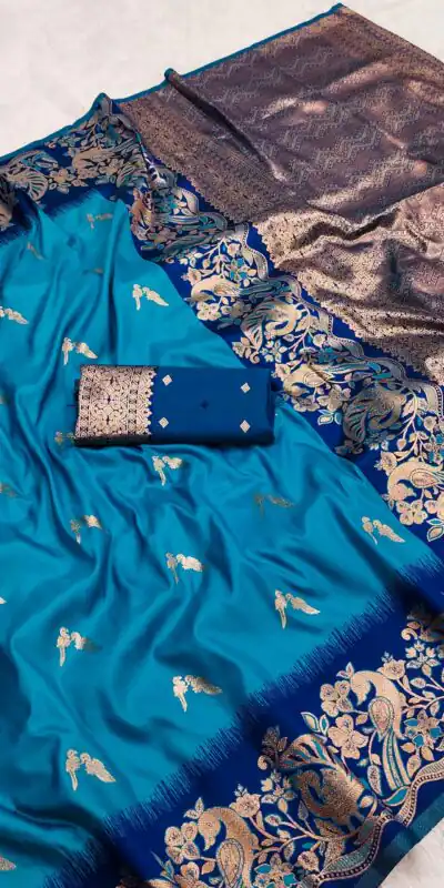 MB 3308 Firozi Banarasi Silk Saree Perfect for Wedding, Party, Holi, Reception, Raksha Bandhan – . Special Price ₹1999. Delivery 4-6 Working Days. Shop n | Designer Sarees, Embroidered Sarees, Sarees, Bollywood Sarees, Creative Sarees, Ethnic Saree, Modern Digital sarees, Party Wear Sarees