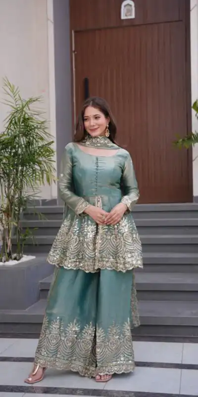 FC SSC 658 Firozi Fendy Satin Silk Gown Perfect for Wedding, Party, Karwa Chauth, Family Gatherings, Holi – . Now at just ₹2999. Delivery 4-6 Working | Lehenga, Bollywood Lehenga, Creative Lehenga, Designer Lehenga, Embroidered Lehenga, Party Wear Lehenga