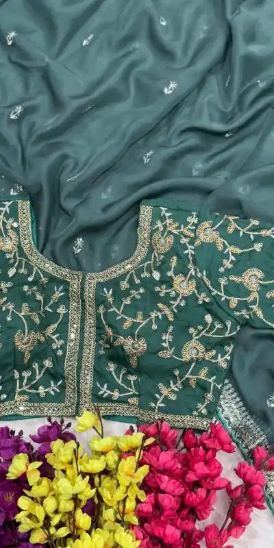 AC MAGIC CIRCLE Firozi Soft Organza Saree Perfect for Wedding, Party, Haldi, Festival Celebrations, Diwali – . Grab it for ₹2099. Delivery 4-6 Working Days | Designer Sarees, Embroidered Sarees, Sarees, Bollywood Sarees, Creative Sarees, Ethnic Saree, Modern Digital sarees, Party Wear Sarees