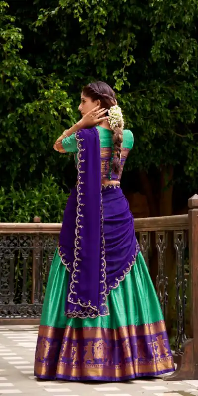 LNB 2028 Green Embroidery Work & Zari Work Lehenga Choli in Cream Poly Cotton. Available at ₹1999 only. Delivery 4-6 Working Days. Shop now. | Lehenga, Bollywood Lehenga, Creative Lehenga, Designer Lehenga, Embroidered Lehenga, Party Wear Lehenga