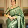 KPR 231 Green Soft Lichi Silk Saree with Designer Work. Wedding, Party, Festive, Events, Festive Deal ₹1449. Delivery 4-6 Working Days. Shop now. | Designer Sarees, Embroidered Sarees, Sarees, Bollywood Sarees, Creative Sarees, Ethnic Saree, Modern Digital sarees, Party Wear Sarees