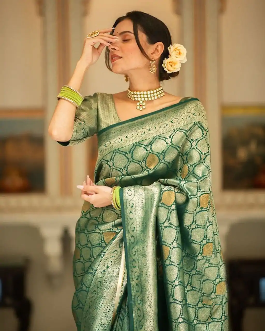 KPR 231 Green Soft Lichi Silk Saree with Designer Work. Wedding, Party, Festive, Events, Festive Deal ₹1449. Delivery 4-6 Working Days. Shop now. | Designer Sarees, Embroidered Sarees, Sarees, Bollywood Sarees, Creative Sarees, Ethnic Saree, Modern Digital sarees, Party Wear Sarees