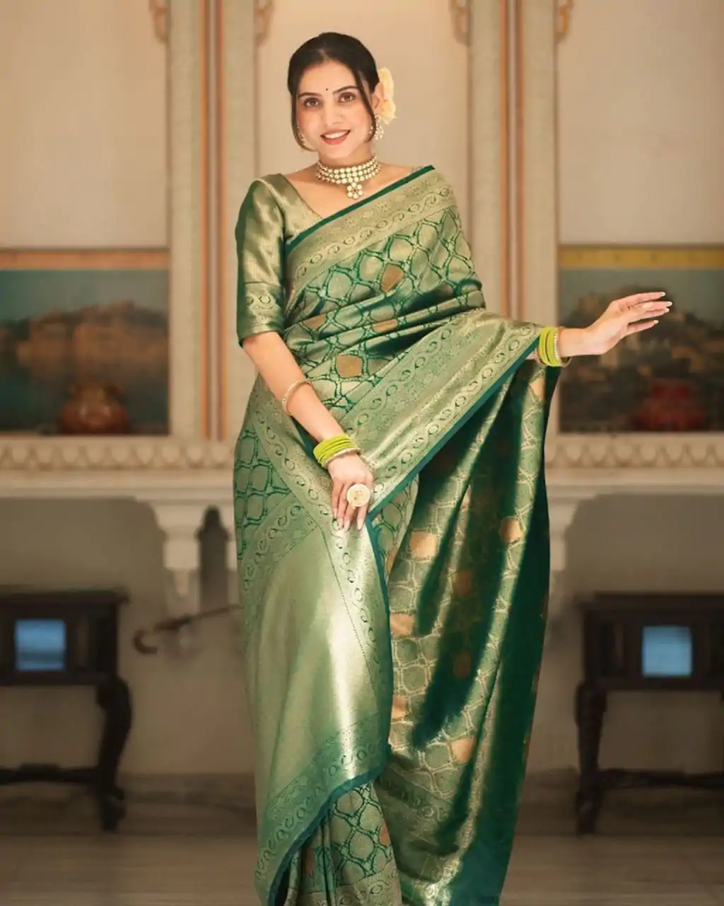 KPR 231 Green Soft Lichi Silk Saree with Designer Work. Wedding, Party, Festive, Events, Festive Deal ₹1449. Delivery 4-6 Working Days. Shop now. | Designer Sarees, Embroidered Sarees, Sarees, Bollywood Sarees, Creative Sarees, Ethnic Saree, Modern Digital sarees, Party Wear Sarees