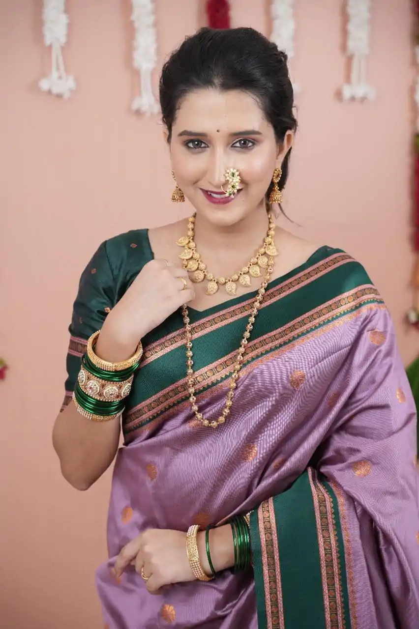 MS 536 Lavender Color Banarasi Silk Saree with Zari Work. Wedding, Party, Festive, Events, Available at ₹1699 only. Delivery 4-6 Working Days. Shop now. | Designer Sarees, Embroidered Sarees, Sarees, Bollywood Sarees, Creative Sarees, Ethnic Saree, Modern Digital sarees, Party Wear Sarees