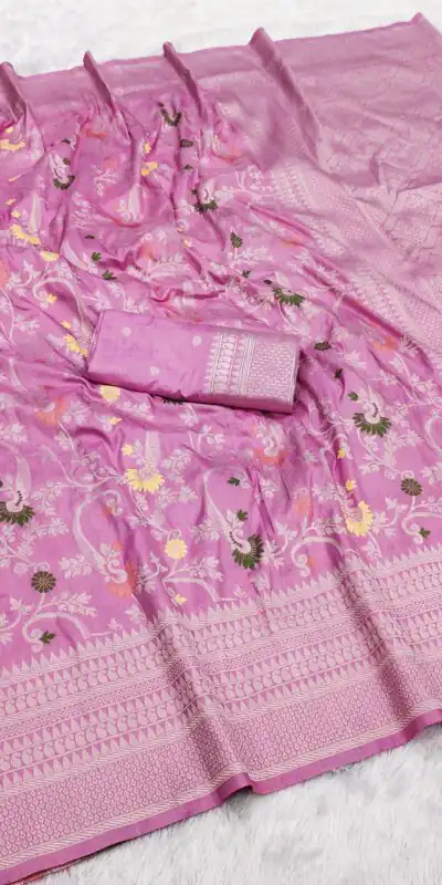 MB 105 Light Purple in Color Khaddi Pashmina Lace Work & Zari Work Saree . Special Price ₹1999. Delivery 4-6 Working Days. Shop now. | Designer Sarees, Embroidered Sarees, Sarees, Bollywood Sarees, Creative Sarees, Ethnic Saree, Modern Digital sarees, Party Wear Sarees