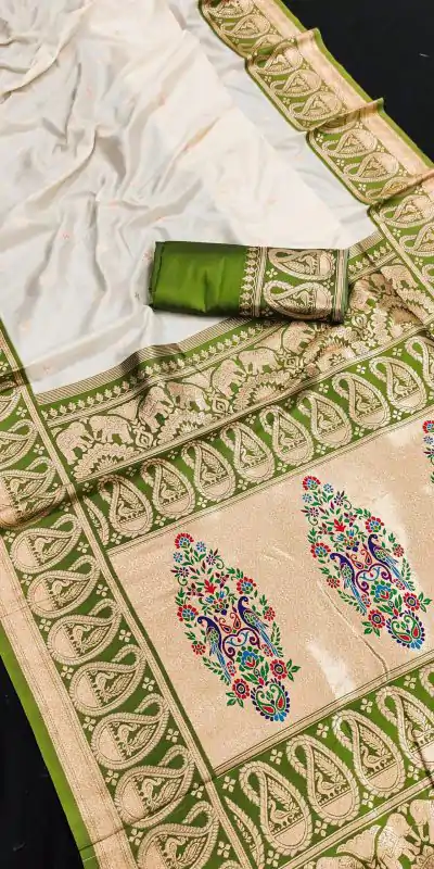 MB 1213 Mahendi Color Banarasi Saree with Zari Work & Lace Work. Wedding, Party, Festive, Events, Festive Deal ₹2099. Delivery 4-6 Working Days. Shop now. | Designer Sarees, Embroidered Sarees, Sarees, Bollywood Sarees, Creative Sarees, Ethnic Saree, Modern Digital sarees, Party Wear Sarees