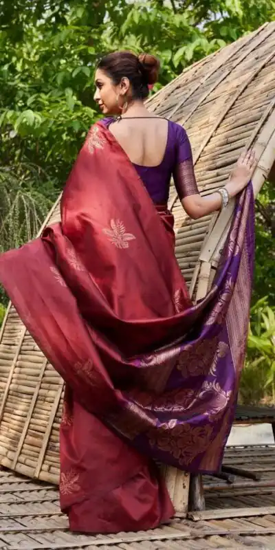 KPR 257 Maroon Soft Lichi Silk Saree with Lace Work & Lace Border. Now at just ₹1349. Delivery 4-6 Working Days. Shop now. | Designer Sarees, Embroidered Sarees, Sarees, Bollywood Sarees, Creative Sarees, Ethnic Saree, Modern Digital sarees, Party Wear Sarees
