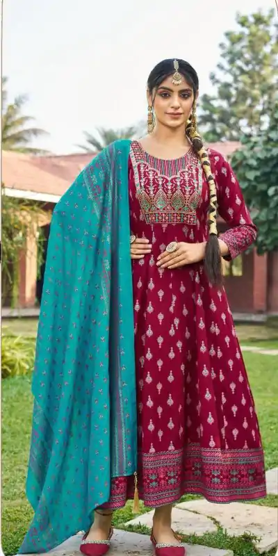 INLI Masakali 7.0 Maroon in Color Rayon Embroidery Work Gown . Exclusive Offer ₹1849. Delivery 4-6 Working Days. Shop now. | Gowns, Bollywood Gowns, Creative Gowns, Designer Gowns, Embroidered Gowns, Party Wear Gowns