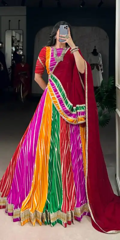LNB 1688 Multi Color Georgette With Lace Work Lehenga Choli . Wedding, Party, Festive, Events, Best Price ₹3499. Delivery 4-6 Working Days. Shop now. | Lehenga, Bollywood Lehenga, Creative Lehenga, Designer Lehenga, Embroidered Lehenga, Party Wear Lehenga