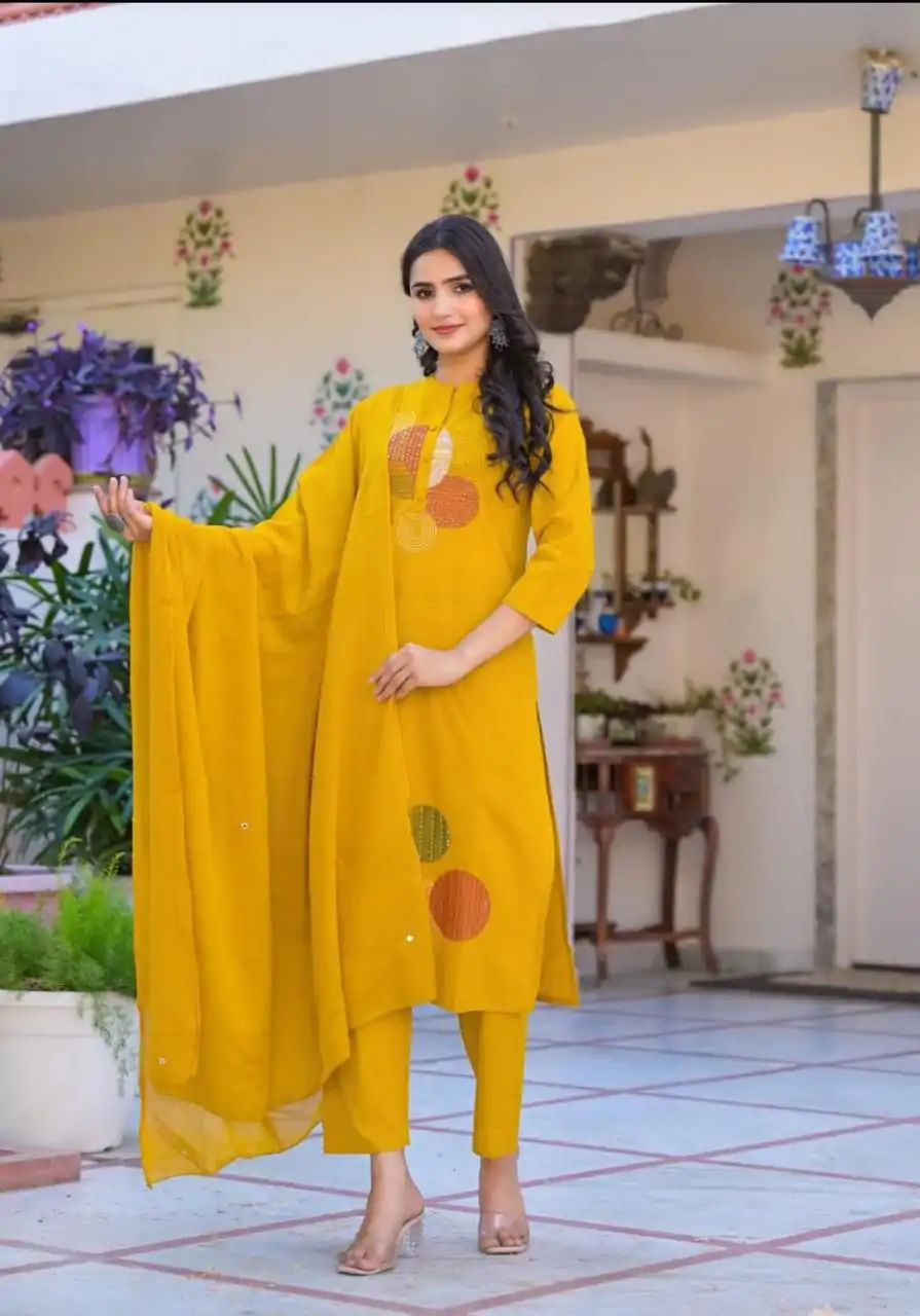 MF 800 Mustered with Embroidery Work & Mirror Work Mustered Chanderi Salwar Suit . Exclusive Offer ₹1599. Delivery 4-6 Working Days. Shop now. | Jump Suits, Salwar suit, Casual Suits, Creative suits, Designer Suits, Palazzo Suits, Party Wear Suits, Patiala Suits, Straight Suits