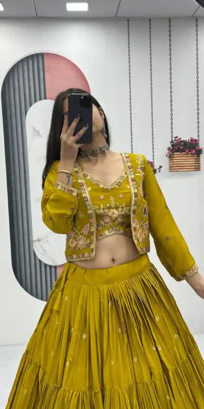 PC 538 Mustered in Lavender Chinon Thread & Embroidery Work Lehenga Choli . Exclusive Offer ₹2649. Delivery 4-6 Working Days. Shop now. | Lehenga, Bollywood Lehenga, Creative Lehenga, Designer Lehenga, Embroidered Lehenga, Party Wear Lehenga