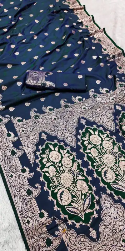 MB 43 Navy Blue Color Banarasi silk Saree with Lace Work & Zari Work. Wedding, Party, Festive Grab it for ₹1899. Delivery 4-6 Working Days. Shop now. | Designer Sarees, Embroidered Sarees, Sarees, Bollywood Sarees, Creative Sarees, Ethnic Saree, Modern Digital sarees, Party Wear Sarees
