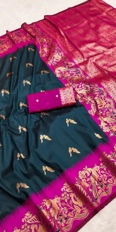 MB 3308 Navy Blue Banarasi Silk Saree Perfect for Wedding, Party, Holi, Reception, Raksha Bandhan – . Special Price ₹1999. Delivery 4-6 Working Days. Shop n | Designer Sarees, Embroidered Sarees, Sarees, Bollywood Sarees, Creative Sarees, Ethnic Saree, Modern Digital sarees, Party Wear Sarees