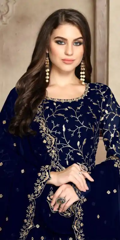  FC 94001 Navy Blue Color Georgette Multi Thread Zari Stich Anarkali Suit Wedding, Party, Festive events, etc. Expected Delivery  4-6 Working Days @2399/- | Anarkali Suits, Bollywood Anarkali, Creative-Anarkali, Designer Anarkali, Embroidered Anarkali, Party Wear Anarkali