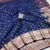 MB 1132 Navy Blue Banarasi silk Saree Perfect for Wedding, Party, Traditional Day, Lohri, Durga Puja – . Festive Deal ₹1849. Delivery 4-6 Working Days. | Designer Sarees, Embroidered Sarees, Sarees, Bollywood Sarees, Creative Sarees, Ethnic Saree, Modern Digital sarees, Party Wear Sarees