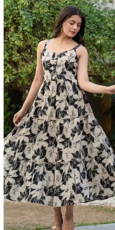 INLI Coral Off White Color Cotton With Printed Designer Work Gown . Wedding, Party, Festive, Events, Grab it for ₹1449. Delivery 4-6 Working Days. Shop now. | Gowns, Bollywood Gowns, Creative Gowns, Designer Gowns, Embroidered Gowns, Party Wear Gowns