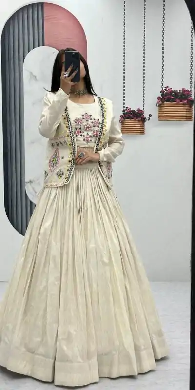 PC 522 Off White Tissue Simmer Lehenga Choli Perfect for Wedding, Party, Cultural Events, Diwali, Ganesh Chaturthi – . Exclusive Offer ₹3049. Deli | Jump Suits, Salwar suit, Casual Suits, Creative suits, Designer Suits, Palazzo Suits, Party Wear Suits, Patiala Suits, Straight Suits