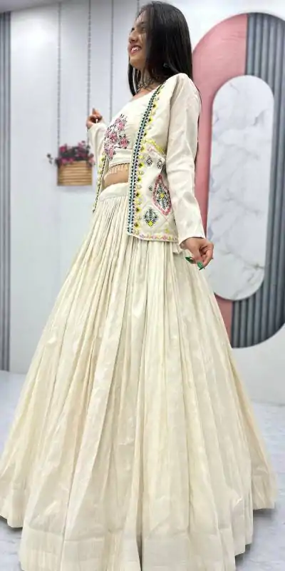 PC 522 Off White Tissue Simmer Lehenga Choli Perfect for Wedding, Party, Cultural Events, Diwali, Ganesh Chaturthi – . Exclusive Offer ₹3049. Deli | Jump Suits, Salwar suit, Casual Suits, Creative suits, Designer Suits, Palazzo Suits, Party Wear Suits, Patiala Suits, Straight Suits