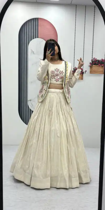 PC 522 Off White Tissue Simmer Lehenga Choli Perfect for Wedding, Party, Cultural Events, Diwali, Ganesh Chaturthi – . Exclusive Offer ₹3049. Deli | Jump Suits, Salwar suit, Casual Suits, Creative suits, Designer Suits, Palazzo Suits, Party Wear Suits, Patiala Suits, Straight Suits