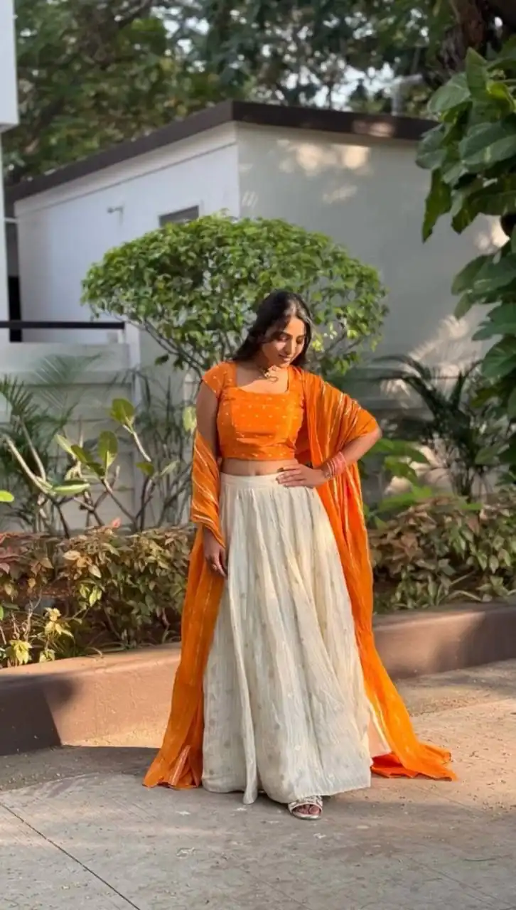 PC 521 Orange Color Jacquard Silk Lehenga Choli with Designer Work. Special Price ₹2099. Delivery 4-6 Working Days. Shop now. | Lehenga, Bollywood Lehenga, Creative Lehenga, Designer Lehenga, Embroidered Lehenga, Party Wear Lehenga