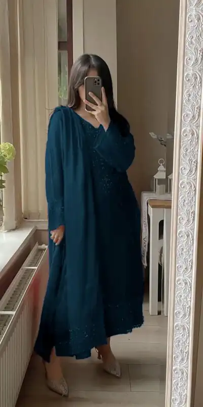 LG 2002 Peacock Blue Georgette With Embroidery Work Salwar Suit . Wedding, Party, Festive, Events, Affordable Price ₹1999. Delivery 4-6 Working Days. Shop. | Jump Suits, Tops & Bottoms, Track Suits, Salwar suit, Casual Suits, Creative suits, Designer Suits, Palazzo Suits, Party Wear Suits, Patiala Suits, Straight Suits, Trendy Wear