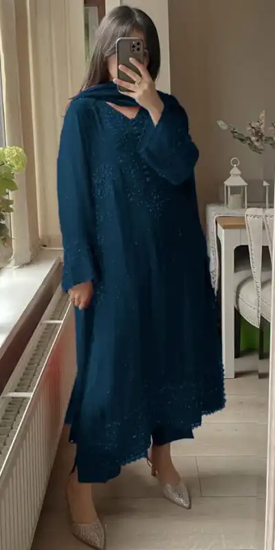 LG 2002 Peacock Blue Georgette With Embroidery Work Salwar Suit . Wedding, Party, Festive, Events, Affordable Price ₹1999. Delivery 4-6 Working Days. Shop. | Jump Suits, Tops & Bottoms, Track Suits, Salwar suit, Casual Suits, Creative suits, Designer Suits, Palazzo Suits, Party Wear Suits, Patiala Suits, Straight Suits, Trendy Wear