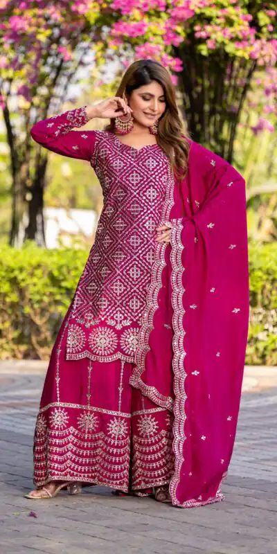 Ram 098 Pink Color Chinon Embroidery Work Salwar Suit in . Introductory Price ₹2549. Delivery 4-6 Working Days. Shop now. | Jump Suits, Salwar suit, Casual Suits, Creative suits, Designer Suits, Palazzo Suits, Party Wear Suits, Patiala Suits, Straight Suits