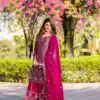 Pink Chinon Embroidery Work Salwar Suit
