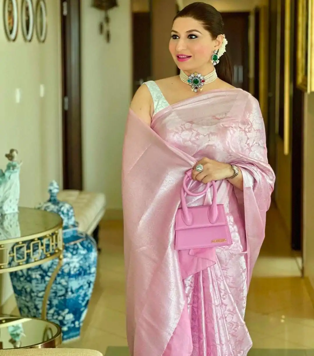 KPR 085 Pink Color Soft Lichi Silk Saree with Lace Work & Lace Border. Now at just ₹1299. Delivery 4-6 Working Days. Shop now. | Designer Sarees, Embroidered Sarees, Sarees, Bollywood Sarees, Creative Sarees, Ethnic Saree, Modern Digital sarees, Party Wear Sarees