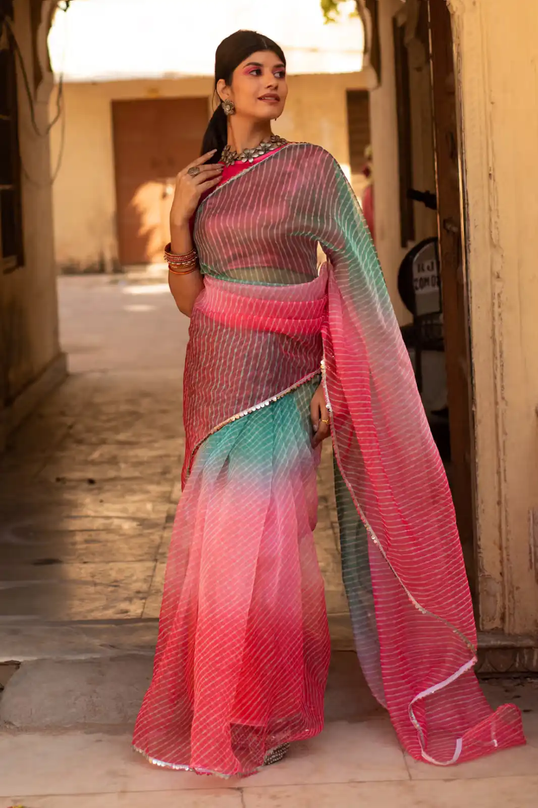 BT 331 Pink Soft T.b. Organza Silk with Sequins Work & Lace Work Saree . Available at ₹1499 only. Delivery 4-6 Working Days. Shop now. | Designer Sarees, Embroidered Sarees, Sarees, Bollywood Sarees, Creative Sarees, Ethnic Saree, Modern Digital sarees, Party Wear Sarees