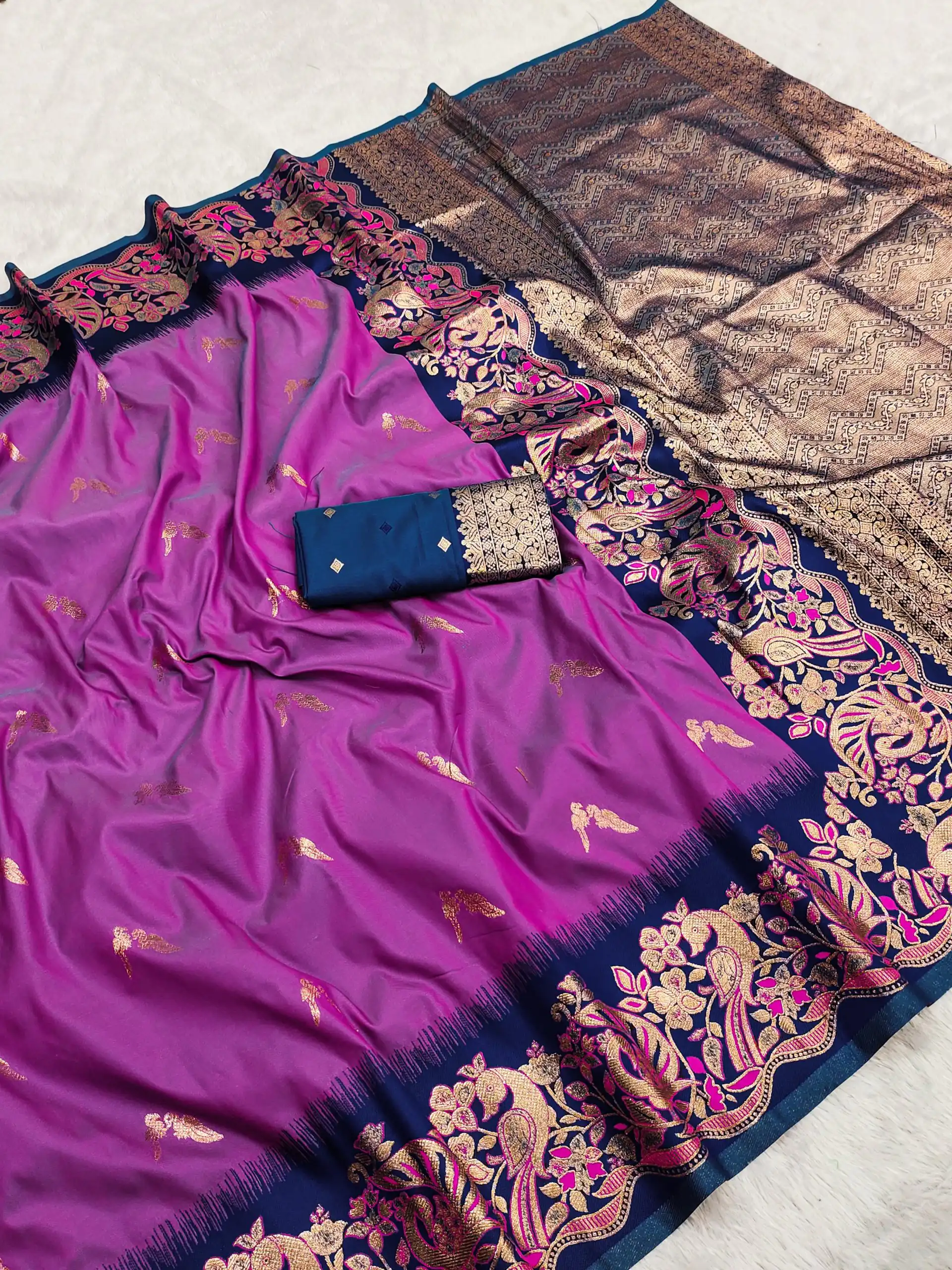 MB 3308 Purple Banarasi Silk Saree Perfect for Wedding, Party, Holi, Reception, Raksha Bandhan – . Special Price ₹1999. Delivery 4-6 Working Days. Shop n | Designer Sarees, Embroidered Sarees, Sarees, Bollywood Sarees, Creative Sarees, Ethnic Saree, Modern Digital sarees, Party Wear Sarees